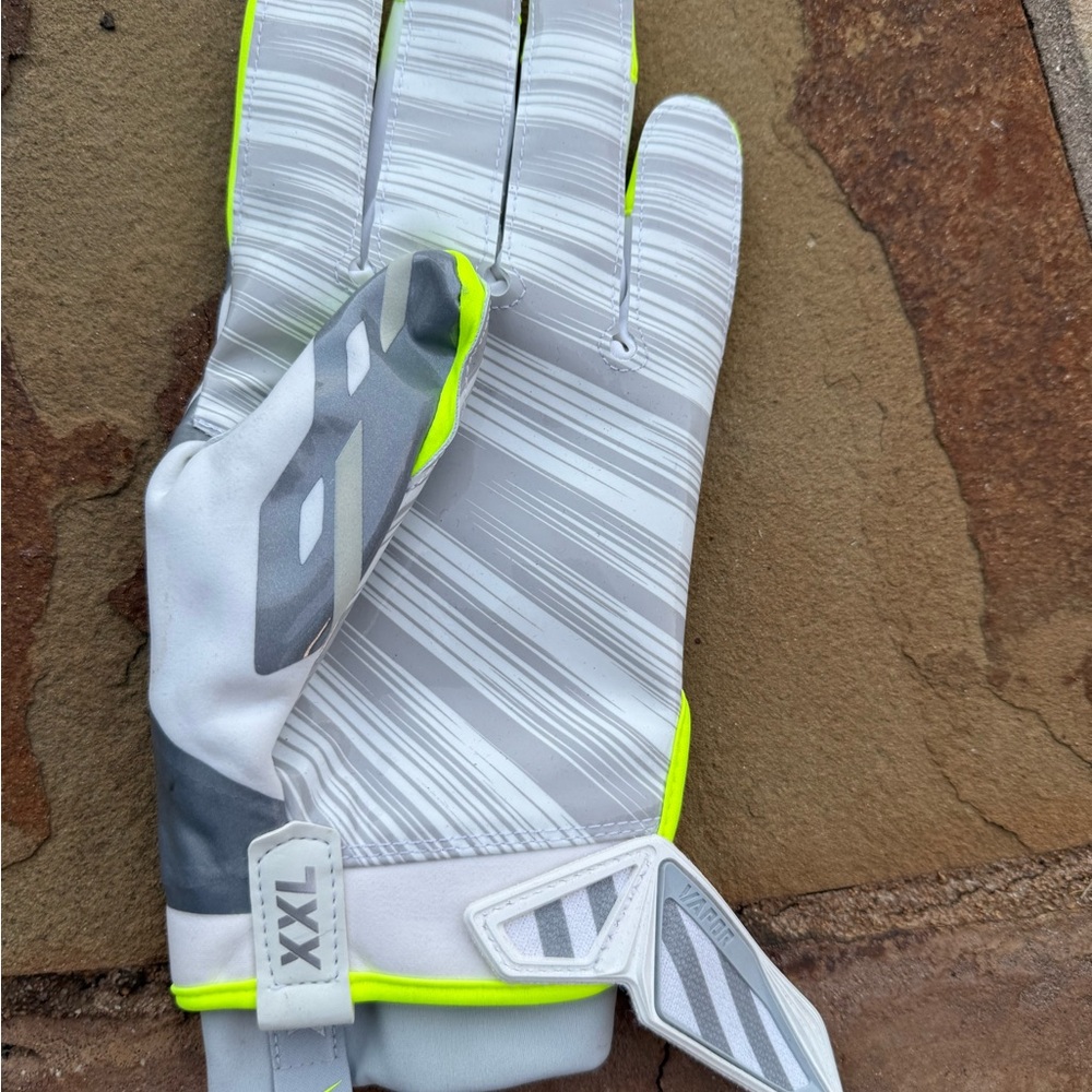 Nike Men's Gray and Neon left hand football glove xxl professional Nike pro gear